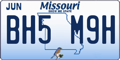 MO license plate BH5M9H