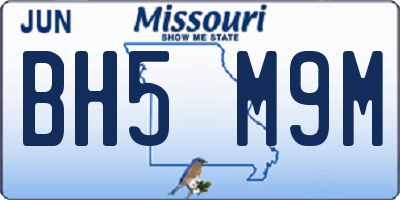 MO license plate BH5M9M