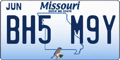 MO license plate BH5M9Y