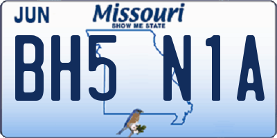 MO license plate BH5N1A