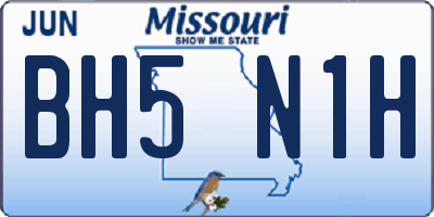 MO license plate BH5N1H