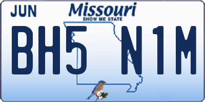MO license plate BH5N1M