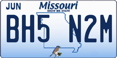MO license plate BH5N2M
