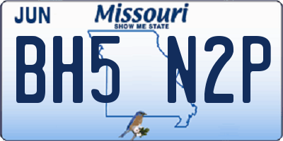 MO license plate BH5N2P