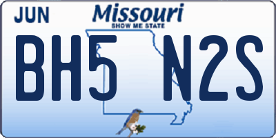 MO license plate BH5N2S