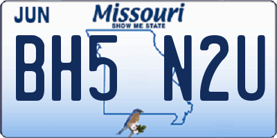 MO license plate BH5N2U