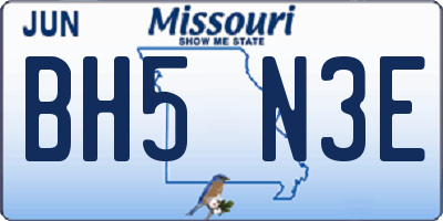 MO license plate BH5N3E