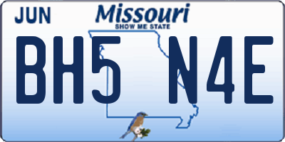 MO license plate BH5N4E