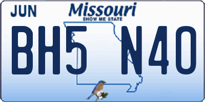 MO license plate BH5N4O