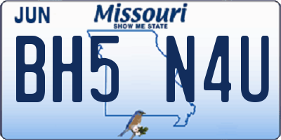 MO license plate BH5N4U