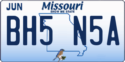 MO license plate BH5N5A