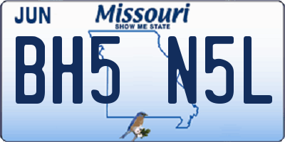 MO license plate BH5N5L