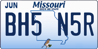MO license plate BH5N5R