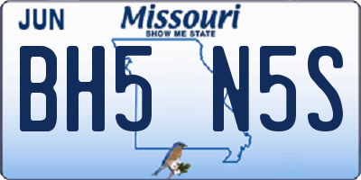 MO license plate BH5N5S