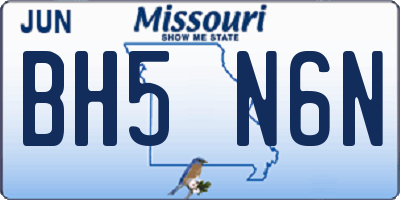 MO license plate BH5N6N