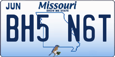 MO license plate BH5N6T