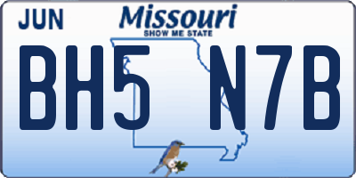 MO license plate BH5N7B