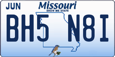 MO license plate BH5N8I