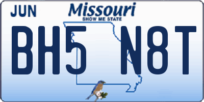 MO license plate BH5N8T