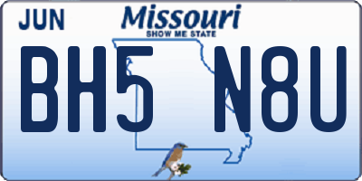 MO license plate BH5N8U