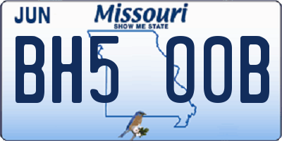 MO license plate BH5O0B