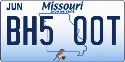 MO license plate BH5O0T