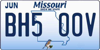 MO license plate BH5O0V