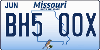 MO license plate BH5O0X