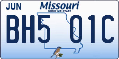 MO license plate BH5O1C
