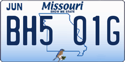 MO license plate BH5O1G