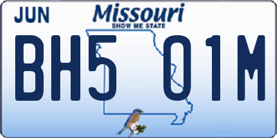 MO license plate BH5O1M