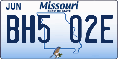 MO license plate BH5O2E