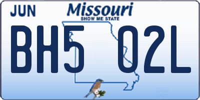 MO license plate BH5O2L