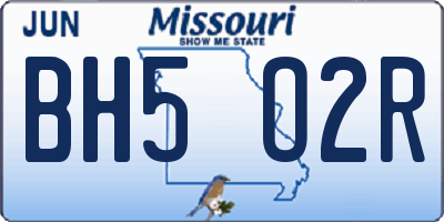 MO license plate BH5O2R