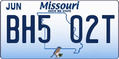 MO license plate BH5O2T