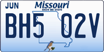 MO license plate BH5O2V