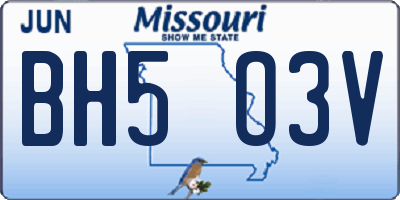 MO license plate BH5O3V