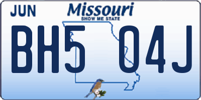 MO license plate BH5O4J
