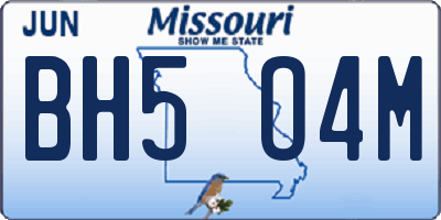 MO license plate BH5O4M
