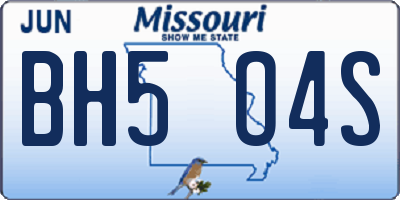 MO license plate BH5O4S