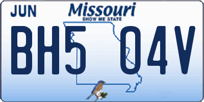 MO license plate BH5O4V
