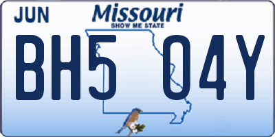 MO license plate BH5O4Y