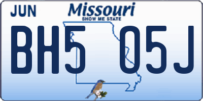MO license plate BH5O5J