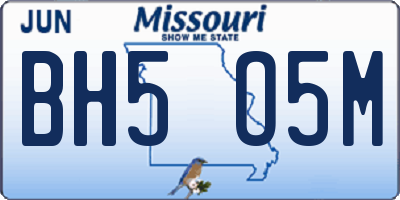 MO license plate BH5O5M