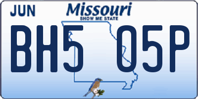 MO license plate BH5O5P