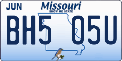 MO license plate BH5O5U