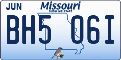 MO license plate BH5O6I