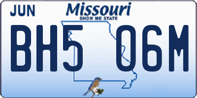 MO license plate BH5O6M