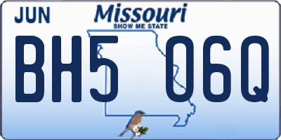 MO license plate BH5O6Q