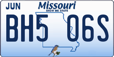 MO license plate BH5O6S